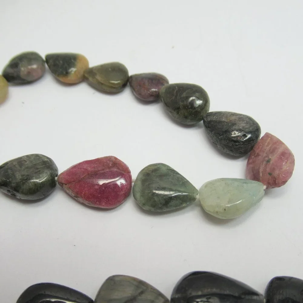 Tourmaline teardrop bead strand